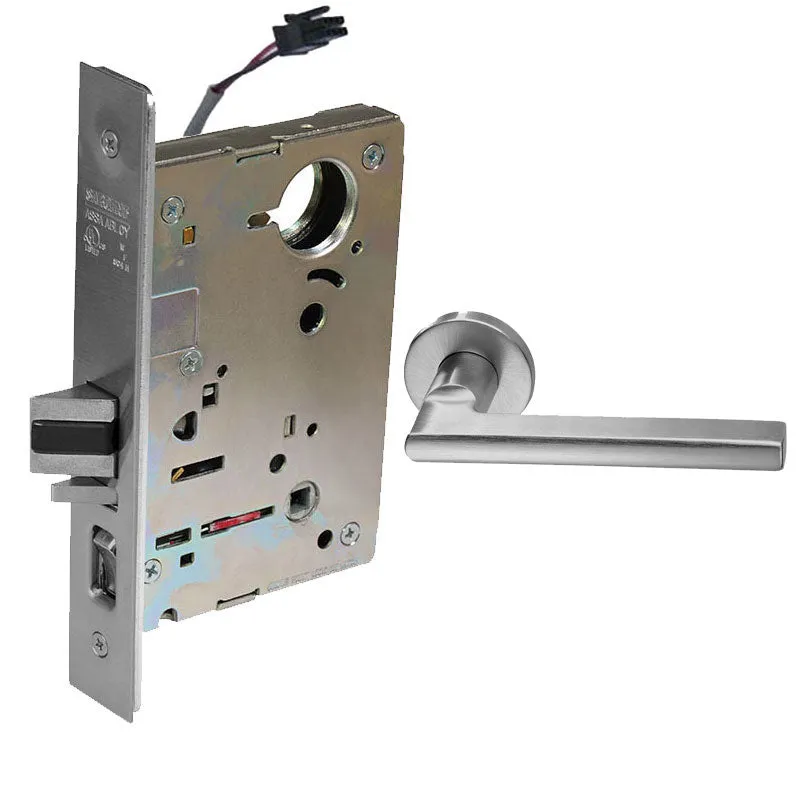 Sargent RX-LC-8204-24V-LNMD Storeroom 24V Electrified Mortise Lock, LN Rose, MD Lever, RX Switch, Less Cylinder