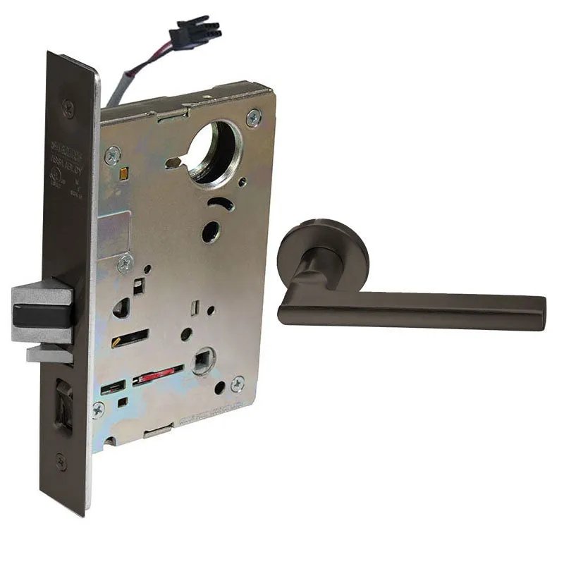 Sargent RX-LC-8204-24V-LNMD Storeroom 24V Electrified Mortise Lock, LN Rose, MD Lever, RX Switch, Less Cylinder