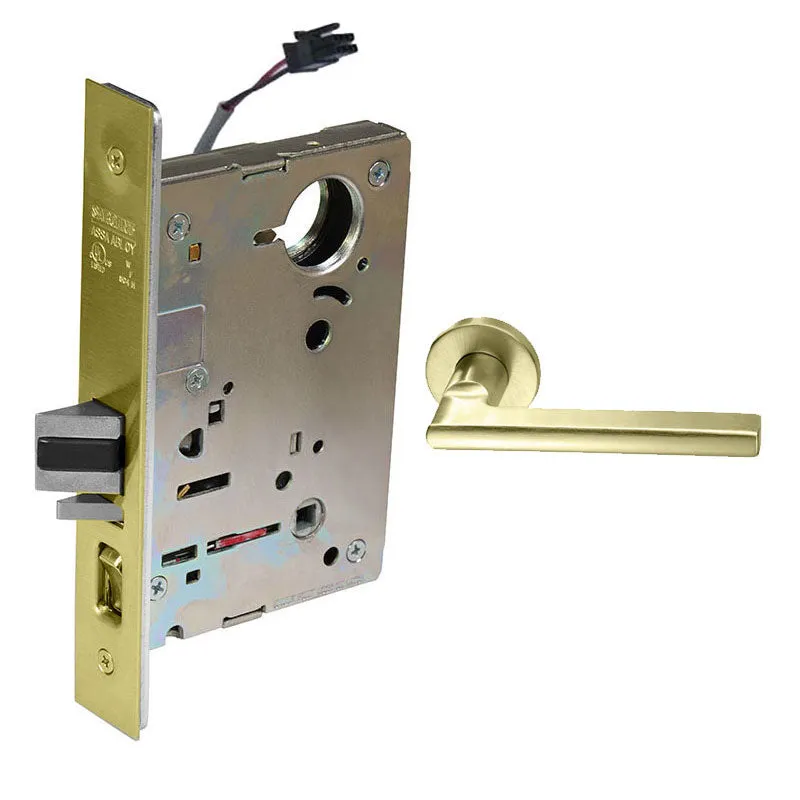 Sargent RX-LC-8204-24V-LNMD Storeroom 24V Electrified Mortise Lock, LN Rose, MD Lever, RX Switch, Less Cylinder