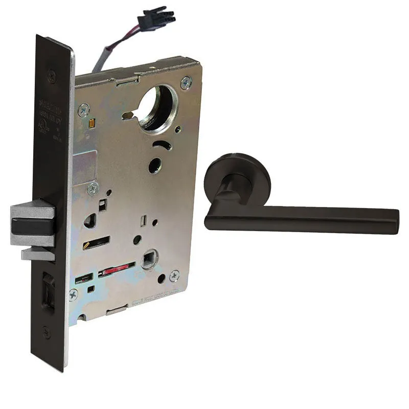 Sargent RX-LC-8204-24V-LNMD Storeroom 24V Electrified Mortise Lock, LN Rose, MD Lever, RX Switch, Less Cylinder