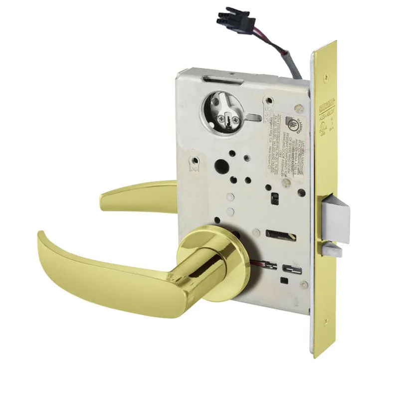 Sargent RX-LC-8237-24V-LNP Classroom 24V Electrified Mortise Lock, LN Rose, P Lever, RX Switch, Less Cylinder