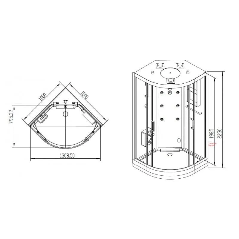 Sauna Hammam SHOWER CABIN HAMMAM ARCHIPEL® QDR 100C BLACK - MK53016127