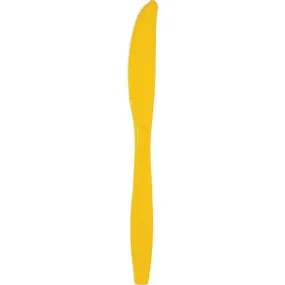 School Bus Yellow Plastic Knives