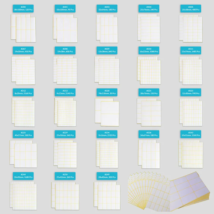 Self Adhesive Sticky White Labels 15 Sheets A5 Pack