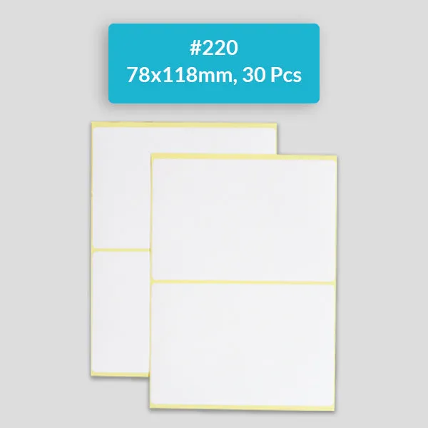 Self Adhesive Sticky White Labels 15 Sheets A5 Pack