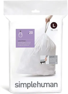 Simplehuman Code L Pack of 20 Custom Fit Bin liners