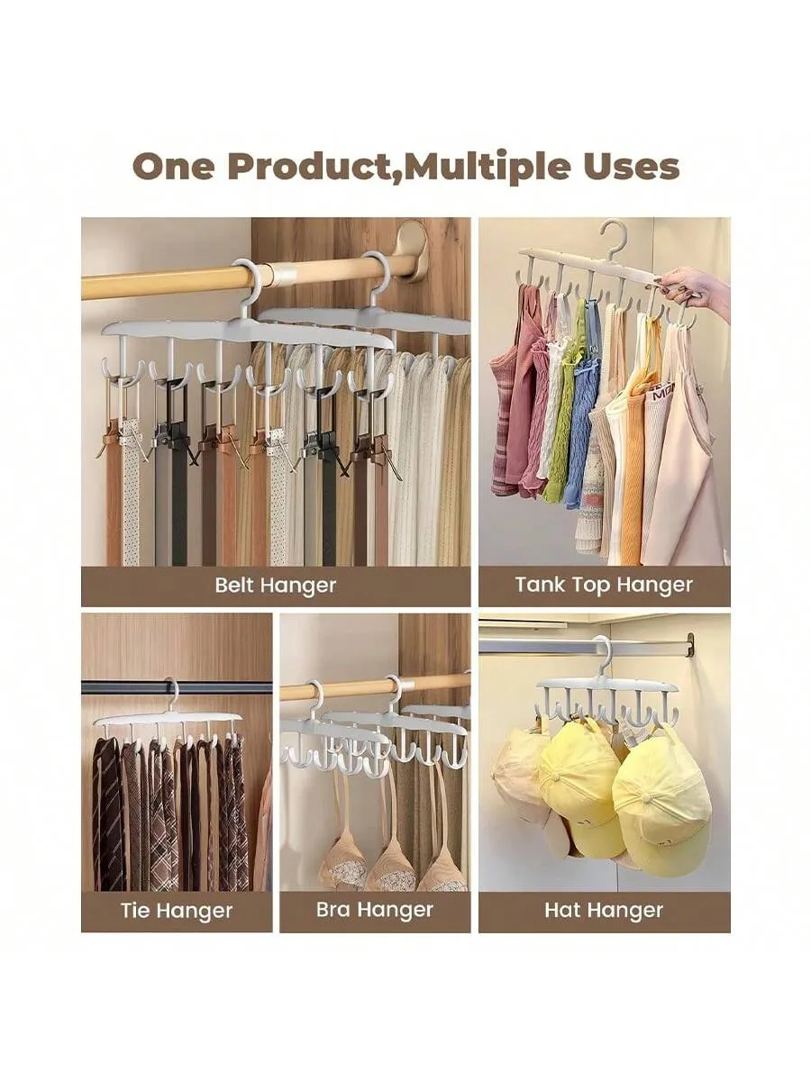 Smart Hat Organizer: 360-Degree Rotating Storage with 12 Hooks for Baseball Caps - Perfect Closet Solution!