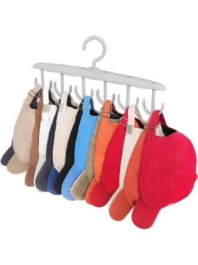 Smart Hat Organizer: 360-Degree Rotating Storage with 12 Hooks for Baseball Caps - Perfect Closet Solution!