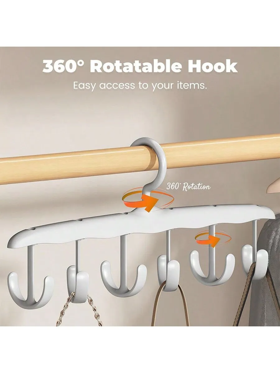 Smart Hat Organizer: 360-Degree Rotating Storage with 12 Hooks for Baseball Caps - Perfect Closet Solution!
