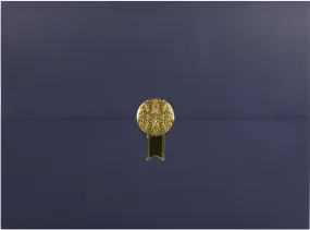St. James® Certificate Holders/Document Covers/Diploma Holders, Navy Blue, Gold Award Seal with Single Gold Ribbon, Pack of 5, 83836