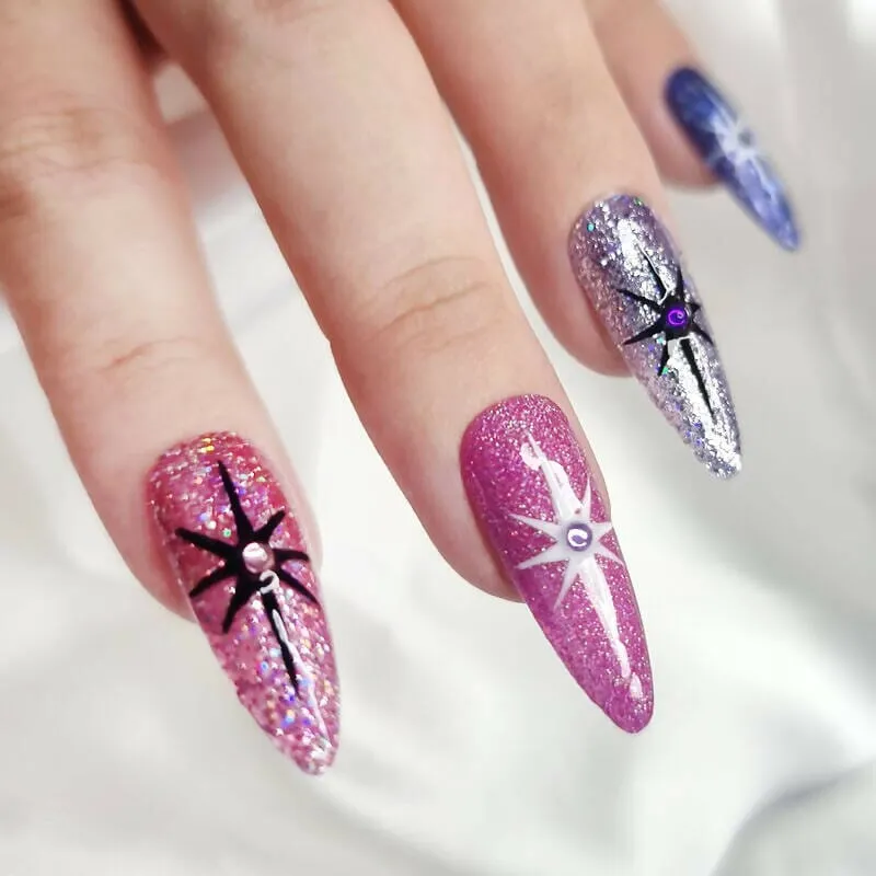 Starburst Reusable Handmade Press-On Nails