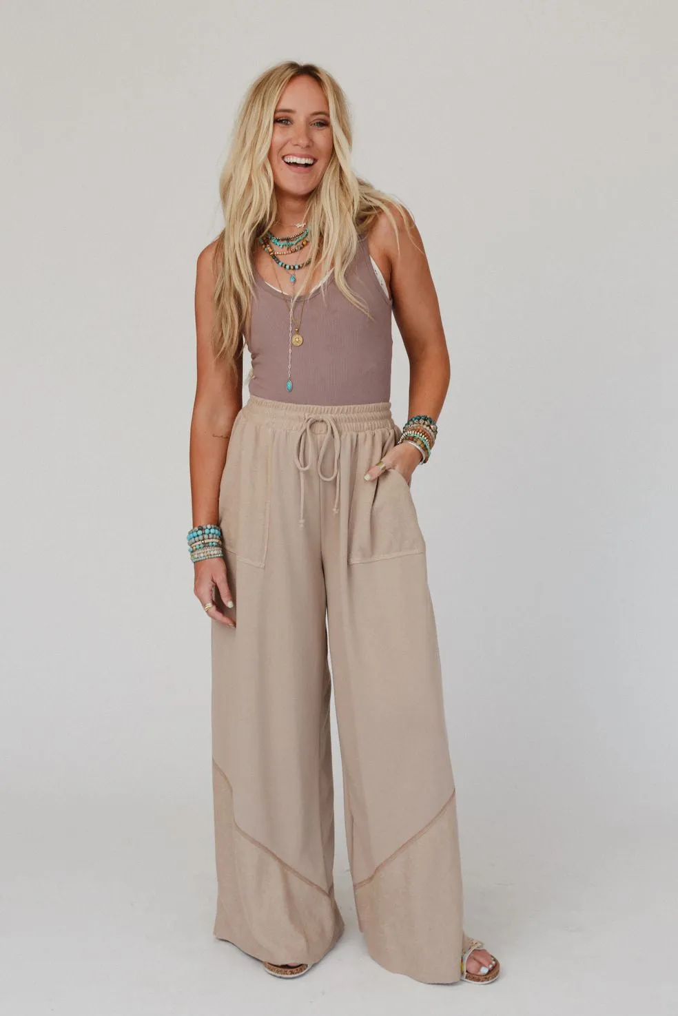 The Nest All Set Wide Leg Pants - Cuban Sand