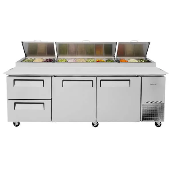 Turbo Air TPR-93SD-D2-N 94" 2-Drawer 2-Door Pizza Prep Table Unit