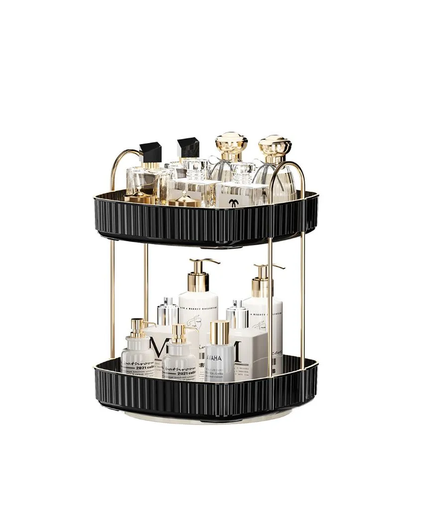 Two Tier Square Rotating Makeup Organizer