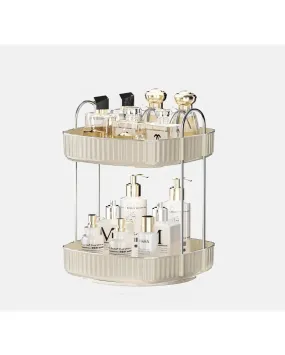 Two Tier Square Rotating Makeup Organizer