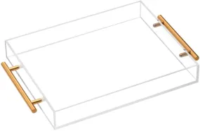 Vikko Acrylic/ Gold Serving Tray 10"x12" 2"H 1pc
