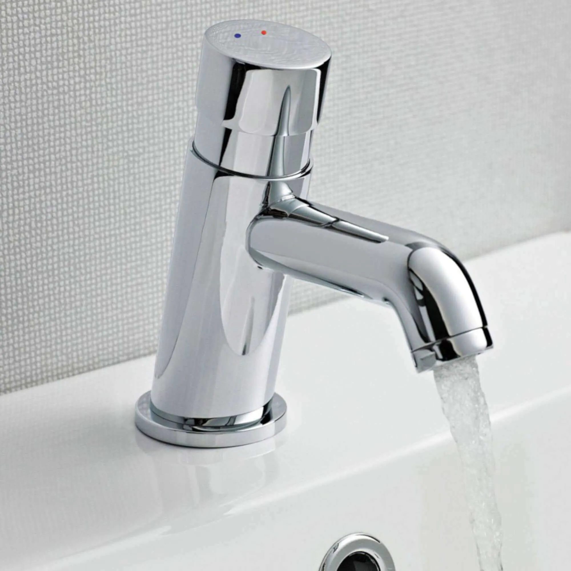Vision mono non concussive time adjustable basin mixer tap modern - chrome - 12 pack