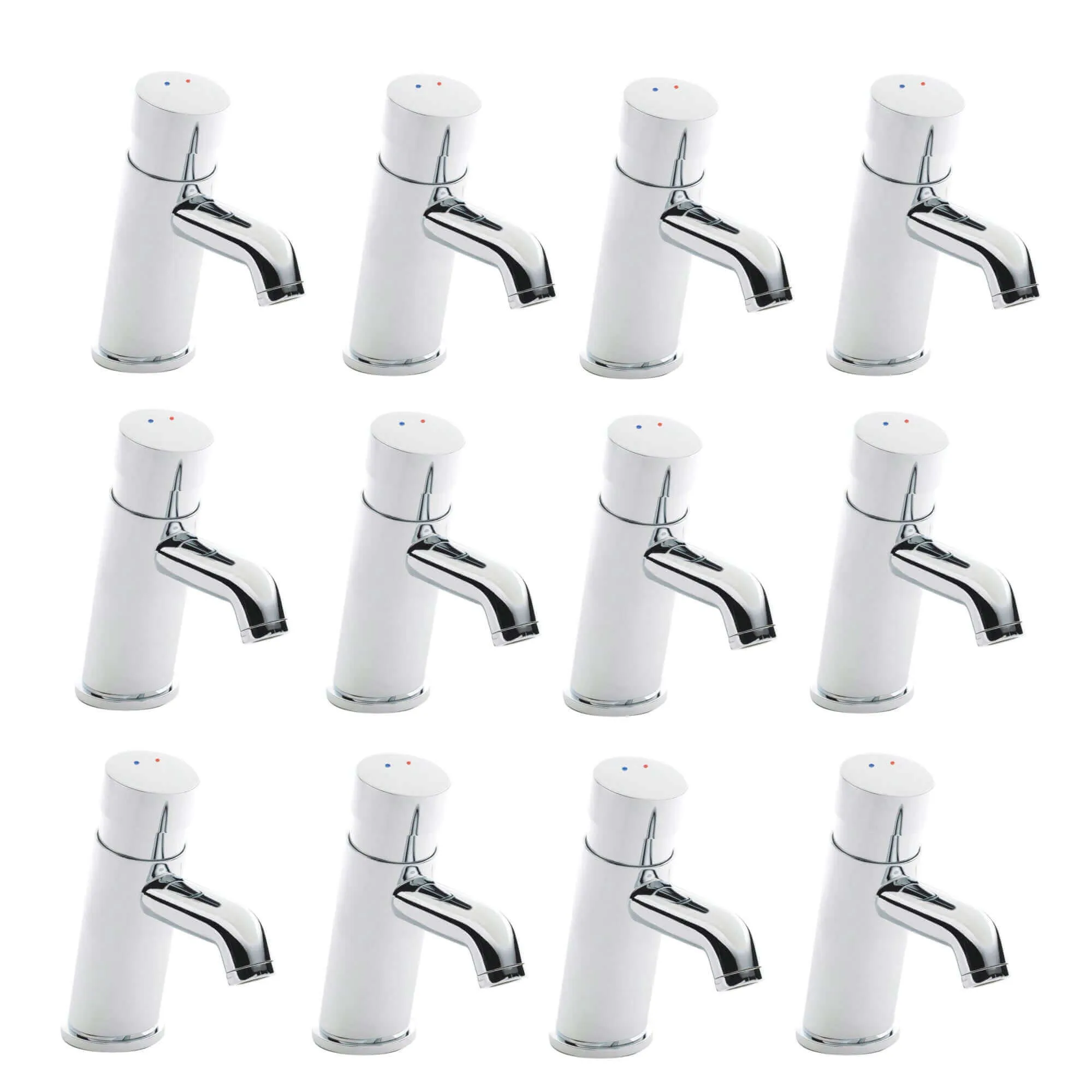 Vision mono non concussive time adjustable basin mixer tap modern - chrome - 12 pack