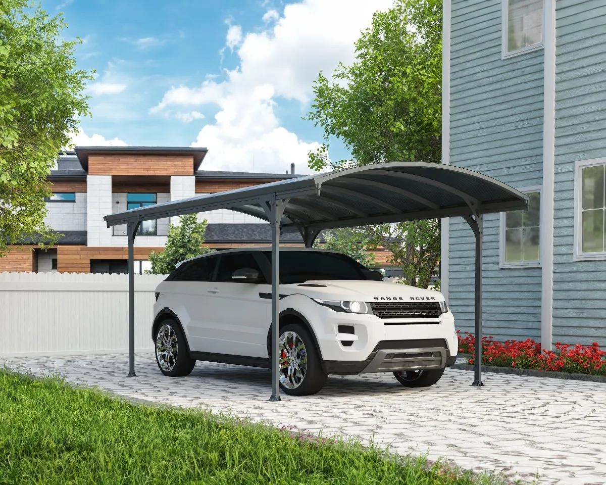 Vitoria 9'6" x 16' 5" Carport kit -Grey Structure & Grey Panels | Palram-Canopia