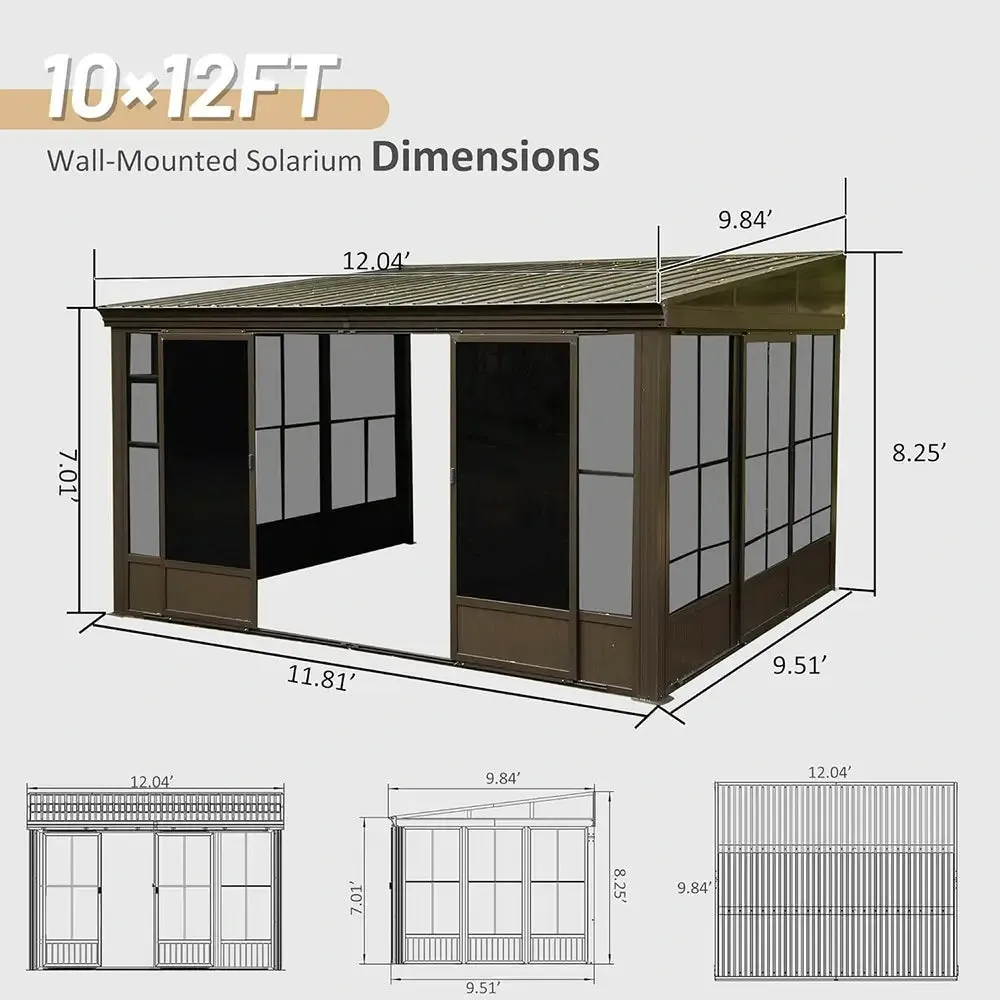 Wall Mounted Sunroom with Side Door