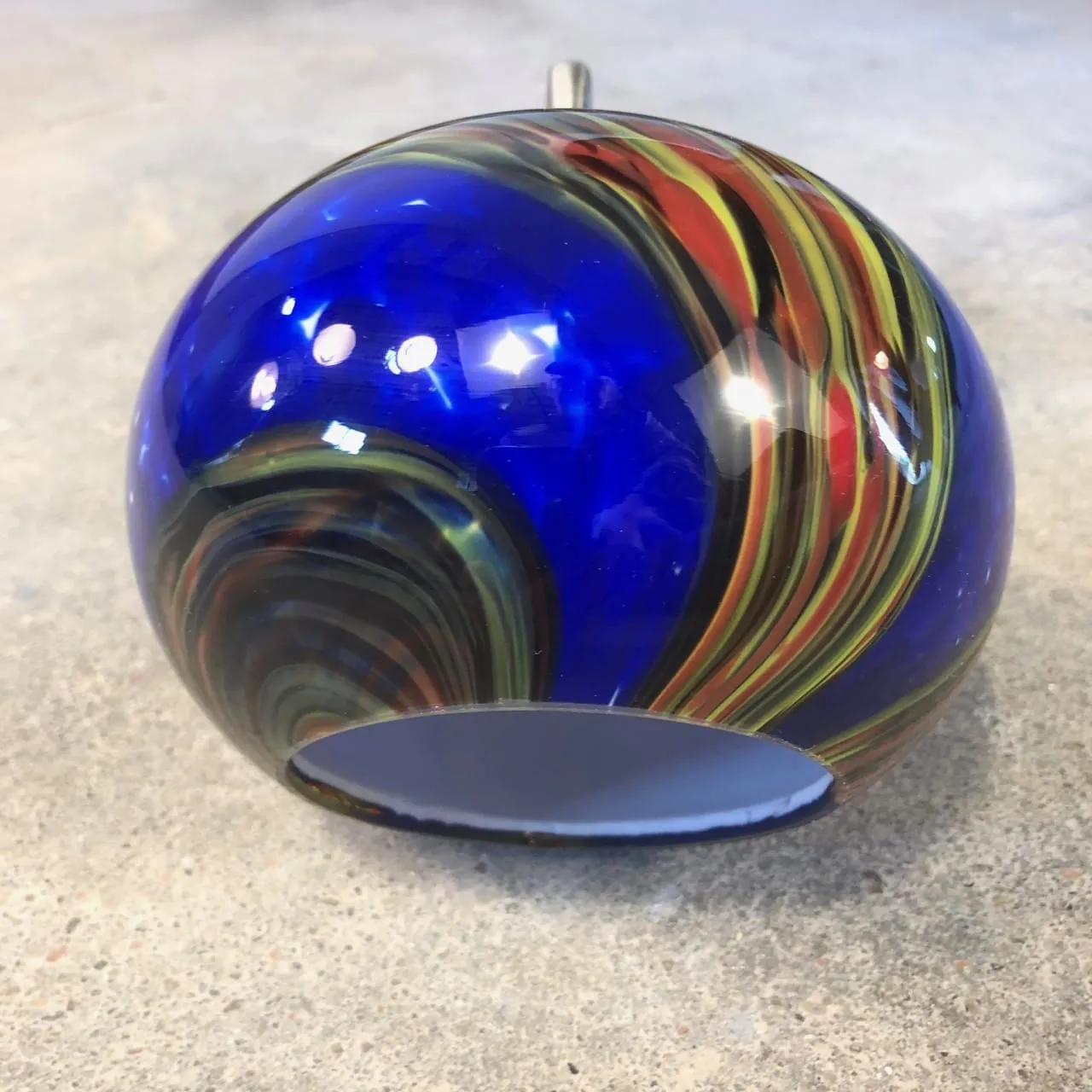 Wall Sconce - Blue Swirl Blown Glass, Brilliant Color